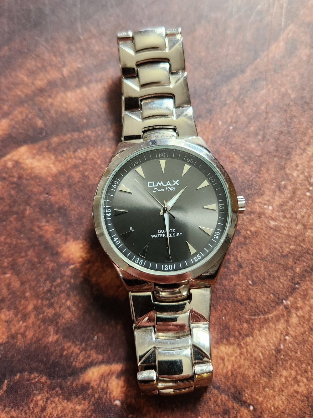 Omax 946 Men’s Watch Dark Charcoal Stainless Steel Japan Quartz